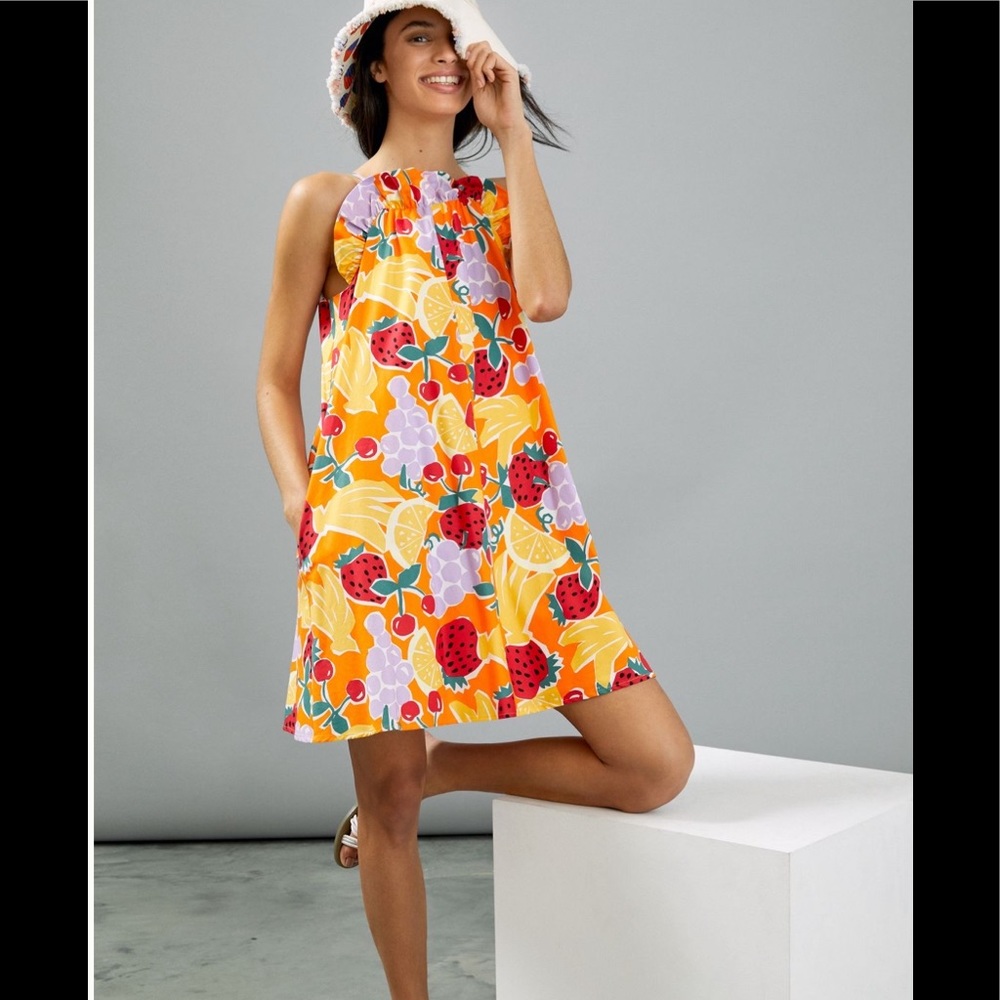 ANTHROPOLOGIE TUTTI FRUTI TUNIC DRESS 🍓🍋🍊🍒🍌